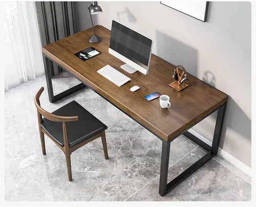 Juego de escritorio y silla de computadora de madera maciza para oficina en casa, estación de trabajo de escritura, mesa de juegos, muebles de