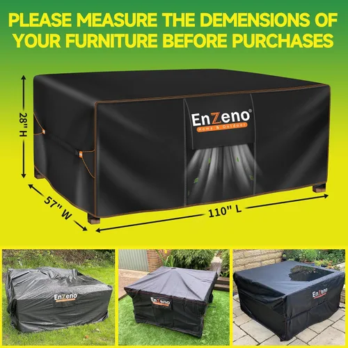 Vista 7 de Enzeno Juego de funda para muebles de patio, juego de fundas impermeables para sofá seccional al aire libre, juego de sillas para mesa de comedor