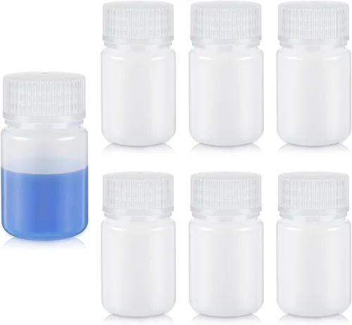 Vista 15 de Tatuo 6 piezas 30 ml 1 oz botellas de reactivo de polipropileno de plástico con tapas de rosca, envases de muestra transparentes de PP con tapa
