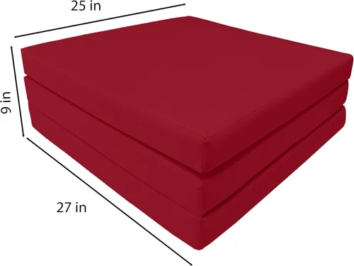 Vista 3 de D&D Futon Furniture Camas de espuma de triple pliegue, cama triple plegable, protector de colchón Shikibuton para ahorrar espacio, 3 x 27 x 75