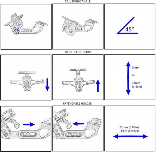 Vista 4 de Eliminador de guardabarros para placa de matrícula CNC para motocicleta, soporte para placa de matrícula, eliminador de guardabarros compatible