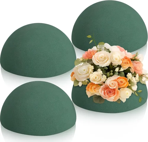 Vista 9 de Media Bola de Espuma Seca Floral Paquete de 4 Verde Espuma Floral Redonda Bloque de Espuma Bolas de Espuma Seca Suministros para Manualidades Espuma