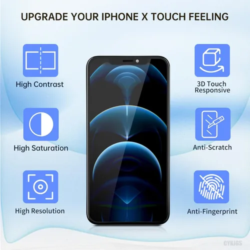Vista 5 de para iPhone X pantalla de repuesto 5.8 "para iPhone 10 con auricular y sensor de proximidad pantalla LCD digitalizador 3D táctil completo montaje