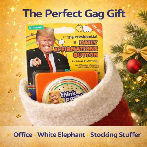 Vista 7 de The Monocle Breakers Donald Trump Talking Positivity Button – 15 Affirmation Quotes in His Voice – Funny Political Humor Desk Toy Gift