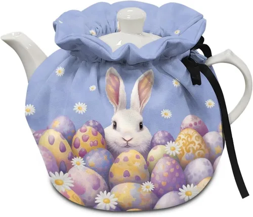 Vista 18 de Tetera acogedora funda térmica aislada para hervidor de agua, calentador de desayuno, lavable a máquina, para tetera, decoración de cocina del Verde