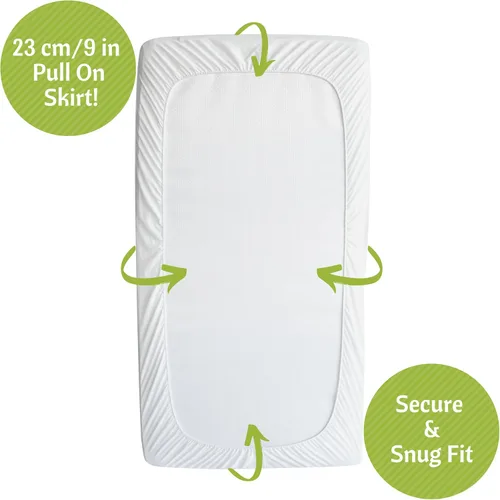 Vista 5 de Vesta Baby Protector de colchón para cuna, resistente al agua, suave jacquard, sábana bajera ajustable de rayón de bambú natural para bebés y niños