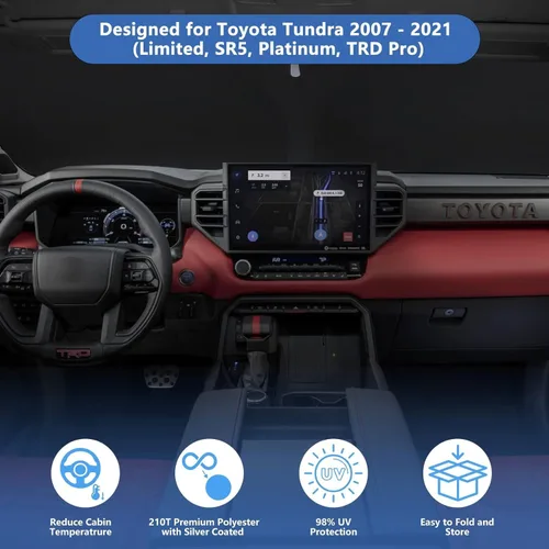 Vista 3 de Parasol para parabrisas, para ventana delantera, accesorios para camioneta, visera solar, protector UV, cubierta de protección contra el calor