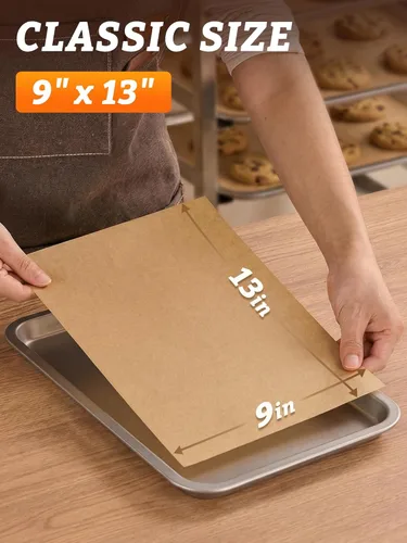 Vista 2 de SMARTAKE 300 hojas de papel pergamino para hornear, 9 x 13 pulgadas, antiadherente, precortado, para hornear, asar a la parrilla, freidora de aire