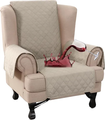 Vista 48 de Turquoize Funda 100 % impermeable para sillón de ala, protector de sofá, triple antideslizante, protector de muebles para mascotas, niños, perros