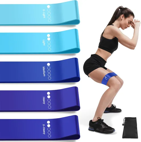 Bandas de resistencia para entrenamiento, bandas de resistencia con 5 niveles de resistencia, bandas de entrenamiento multicolor para entrenamiento