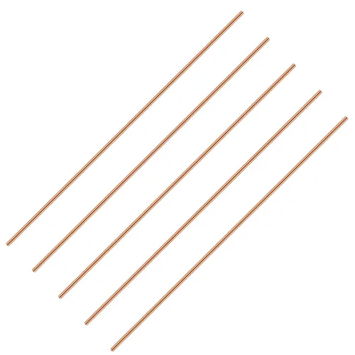 Therwen 5 barras redondas de cobre puro de 11.8 pulgadas de longitud de metal sólido de cobre sólido, barra de torno para manualidades (0.08