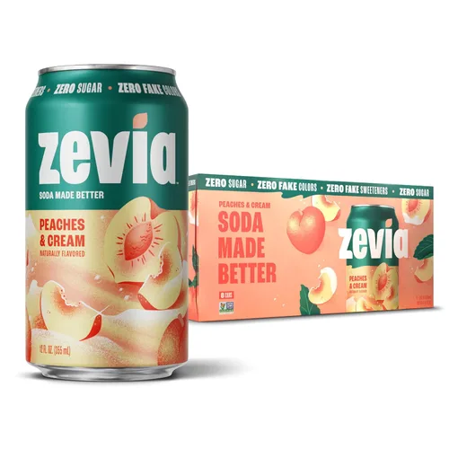 Vista 26 de Zevia - Refresco sin azúcar sabor cereza negra, paquete de 8 latas de 12 onzas, refresco endulzado naturalmente, verificado por el proyecto sin OMG