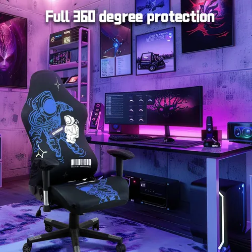 Vista 5 de Fundas para sillas de videojuegos, funda elástica para silla de computadora, funda ergonómica para silla de oficina, para protección contra arañazos