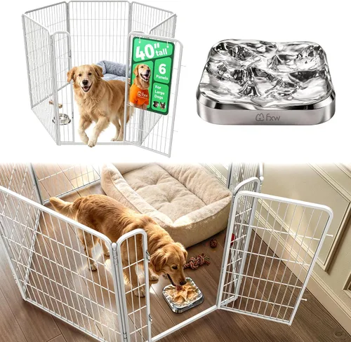 Vista 28 de FXW Homeplus Unleashed Corral para Perros de Interior - Juego Sin Estrés y Seguro, Resistente de 24 Pulgadas con 6 Paneles para Cachorros y Perros