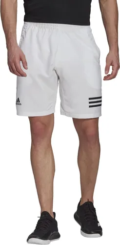 adidas Pantalones cortos de tenis de 3 rayas para hombre Negro Blanco