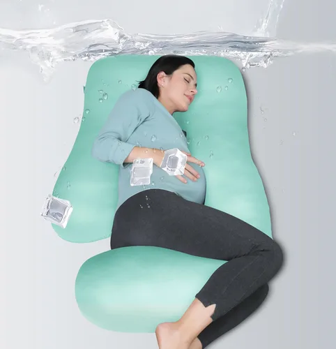 Vista 36 de MOON PARK - Almohadas de embarazo y maternidad de cuerpo completo para dormir, en forma de U y con funda extraíble; soporte para espalda, piernas