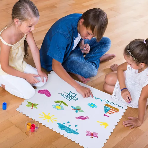 Vista 4 de 12 tableros de exhibición de pósteres triples de 24 x 36 pulgadas, color blanco para proyectos de presentación de ferias de ciencias, exhibición