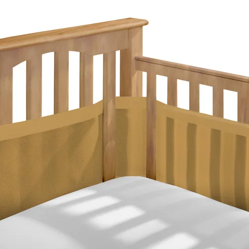 Vista 7 de BreathableBaby Forro transpirable de malla para cunas de tamaño completo, malla Deluxe de 4mm, rosa claro (Tamaño 4FS cubre 3 o 4 lados)