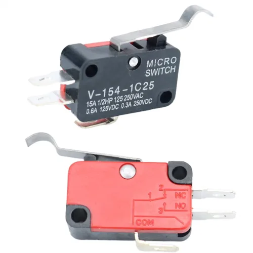 Vista 9 de V-15-1C25 125V/250V 15A Botón SPDT Acción de presión momentánea 1 NO 1 NC Micro Limit Switch 20-Pack