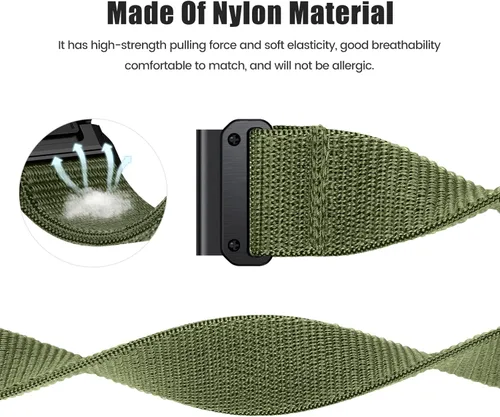 Vista 4 de Compatible con Garmin Fenix 8/8 Pro 2.008 in/Fenix 7X/6X/6X Pro/5X/5X Plus, correa de reloj de nailon de 1.024 in de ajuste rápido, correa