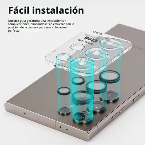 Vista 4 de [Tipo de anillo de cámara domo] Protector de cámara Galaxy S24 Ultra de Whitestone [instalación de un toque] - Paquete de 2 compatibles con Galaxy