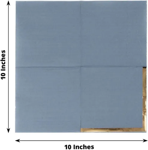 Vista 301 de Efavormart 50 Pack Servilletas de papel para fiestas de 2 capas suaves verde oliva con borde dorado de oro, servilletas para cenas, cócteles