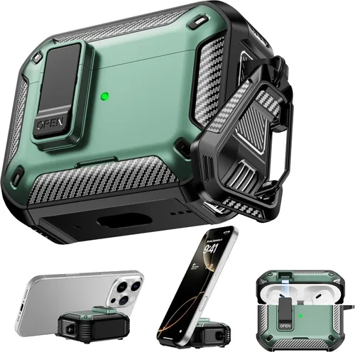 Vista 30 de RFUNGUANGO - Caja protectora para AirPods de 2° generación, modelo 2024, diseño espacial, compatible con Airpods Pro 1/2 y funciona con MagSafe