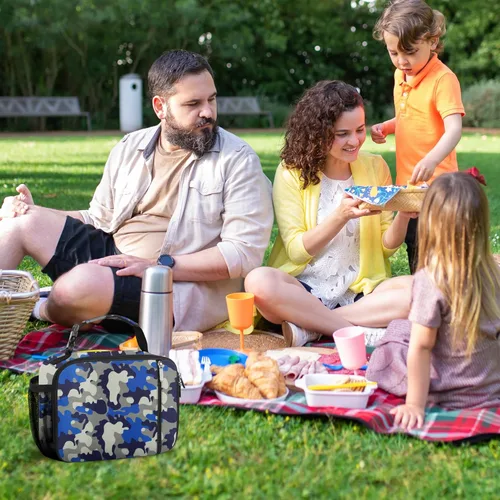 Vista 7 de esouler Lonchera Infantil Bolsa de Almuerzo Aislada para Niños y Niñas Lonchera Infantil Duradera para la Escuela con Soporte para Botella