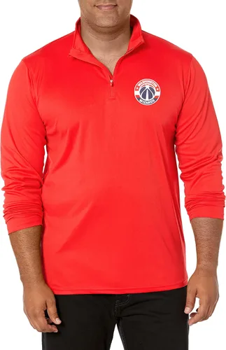 Vista 10 de Ultra Game Camiseta oficial de la NBA de manga larga con cremallera corta para hombre Gris Caliente Carbón