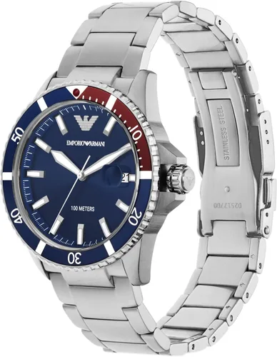 Vista 5 de Emporio Armani Mens Dress Watch with Stainless Steel Silicone or Leather Band