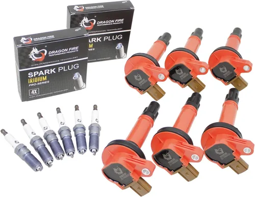 DRAGON FIRE PERFORMANCE Kit de alimentación Bobinas de encendido IRIDIUM Bujías compatibles con Ford Expedition Explorer Flex F-150 Interceptor