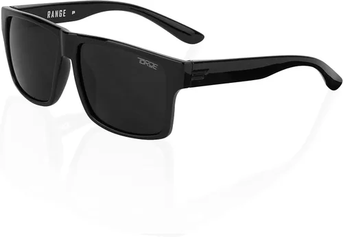 TOROE Lentes de sol polarizados TR90 de color negro brillante clásico original con lente de policarbonato hidrofóbico con revestimiento AR verde