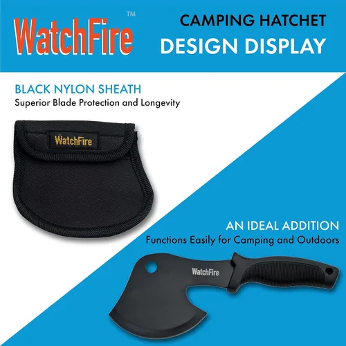 Vista 5 de WatchFire Hacha de hacha negra de 10 pulgadas con funda de nailon (210921)