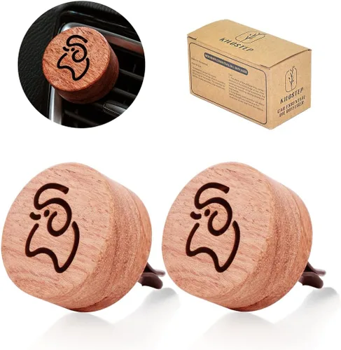 Vista 11 de Difusor de coche de aceite esencial, 2 piezas de difusor de madera de aromaterapia con clip de ventilación