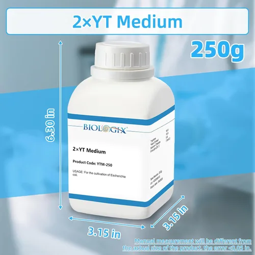 Vista 2 de 2xYT mediano, polvo para laboratorio, 8.82 oz/botella, triptona, extracto de levadura y cloruro de sodio, 1 botella/caja