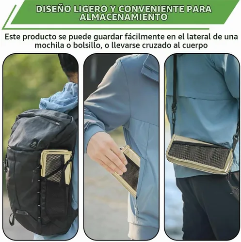 Vista 4 de Taburete de camping plegable 2 en 1 y bolsa de cabestrillo, capacidad de carga de 220 libras, taburete de pesca portátil plegable, taburete plegable