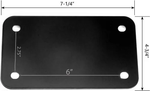 Vista 2 de LFPartS Placa de matrícula de acero inoxidable para motocicleta, color negro (paquete de 1)