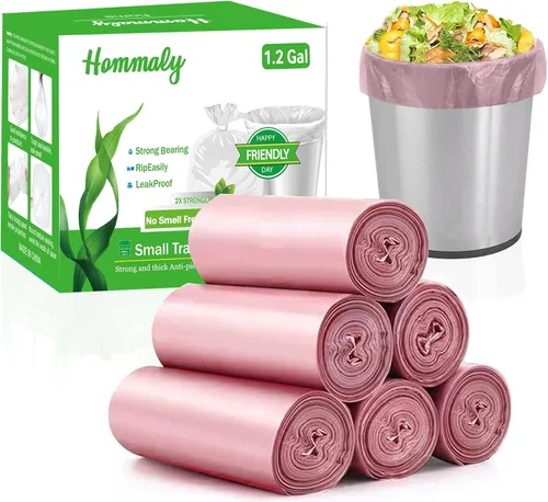 Vista 17 de Bolsas de basura pequeñas de 4 galones/180 piezas, rosas, resistentes, para baño, contenedor de basura, forro de plástico para dormitorio, oficina