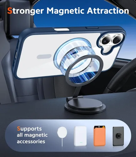 Vista 1413 de FNTCASE Funda para iPhone 13 Pro-Max: Fundas magnéticas transparentes compatibles con Magsafe Slim anti amarillamiento protección contra caídas