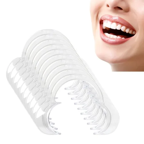 10 piezas de retractor de mejillas en forma de C, abridor de boca desechable para blanqueamiento dental, protector bucal o juego Speak Out (Blanco
