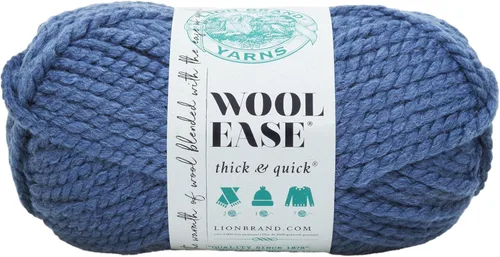 Vista 78 de Lion Brand Yarn - Ovillo de lana Wool-Ease Thick & Quick color fuerza aérea