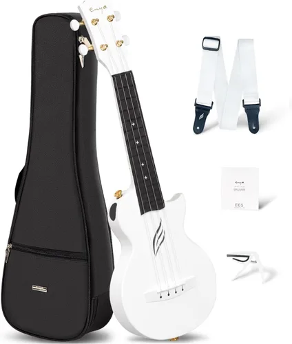 Vista 14 de Enya NOVA U MINI 21-Inch Carbon Fiber Soprano Travel Ukulele, Black Negro