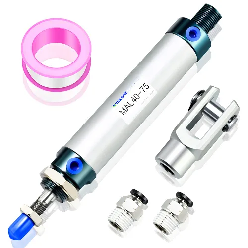 Vista 34 de TAILONZ PNEUMATIC Cilindro de Aire de 16mm Orificio 25mm Carrera de Doble Acción con Conector Y y 2 Piezas de Conexión de 6mm MAL16x25