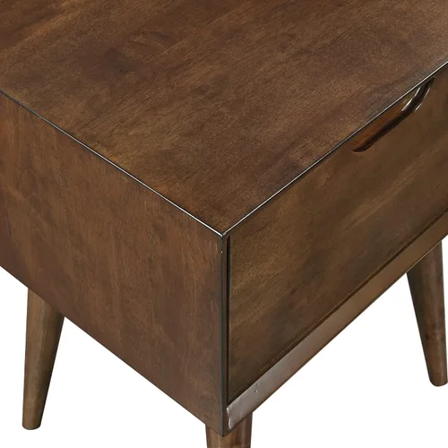 Vista 7 de OSP Home Furnishings Copenhagen Mid-Century - Mesa decorativa moderna con cajón, acabado de nogal