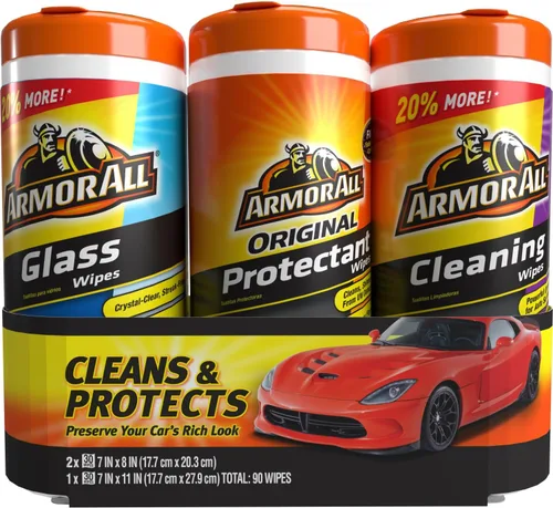 Vista 7 de Armor All Toallitas protectoras, de vidrio y de limpieza, toallitas para interior de coche y exterior de coche, 30 unidades cada una (paquete de 3)