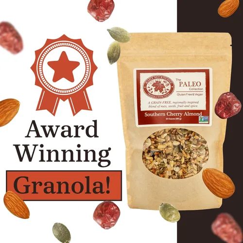 Vista 6 de Maple Nut Kitchen Southern Cherry Almond Granola 3 unidades – Granola de nueces sin granos paleo con cerezas ácidas, coco y semillas – Sin azúcar