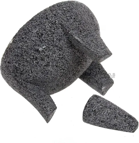 Vista 4 de ematik Molcajete 9" Mortero y Maja Salsera Salsa Guacamole Tejolote Lavastone Azteca Maya Tolteca Volcánica Roca Ancestral