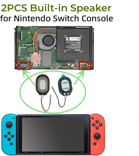 Vista 2 de Paquete de 2 altavoces de repuesto para altavoz Nintendo Switch, NS Switch Console Loudspeaker Flex Cable Module Repair Tool