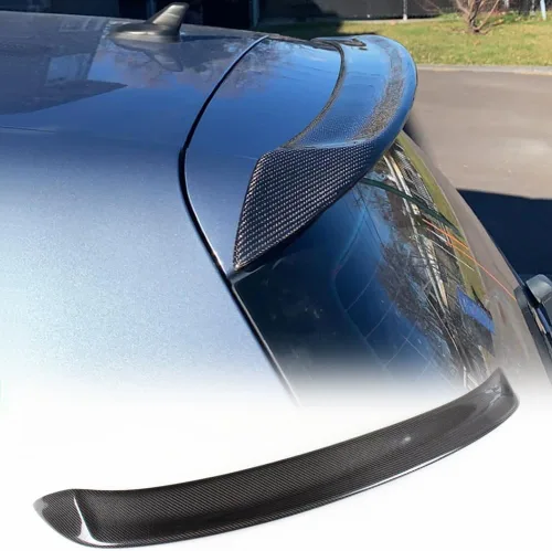 Alerón de techo de fibra de carbono para Volkswagen VW Golf 6 VI MK6 Base 2010-2013 Ventana trasera Lip Visor Alerón de viento (fibra de carbono)