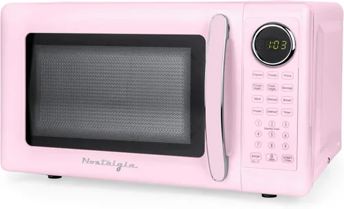 Vista 11 de Nostalgia Retro - Horno de microondas de 1000W, capacidad de 1.1 pies cúbicos – Bloqueo de seguridad para niños, 8 configuraciones de cocción